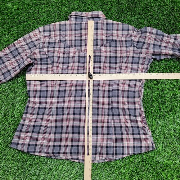 CARHARTT Western Plaid Button Shirt Womens Large 21x25 Yoke - Picture 4 of 13